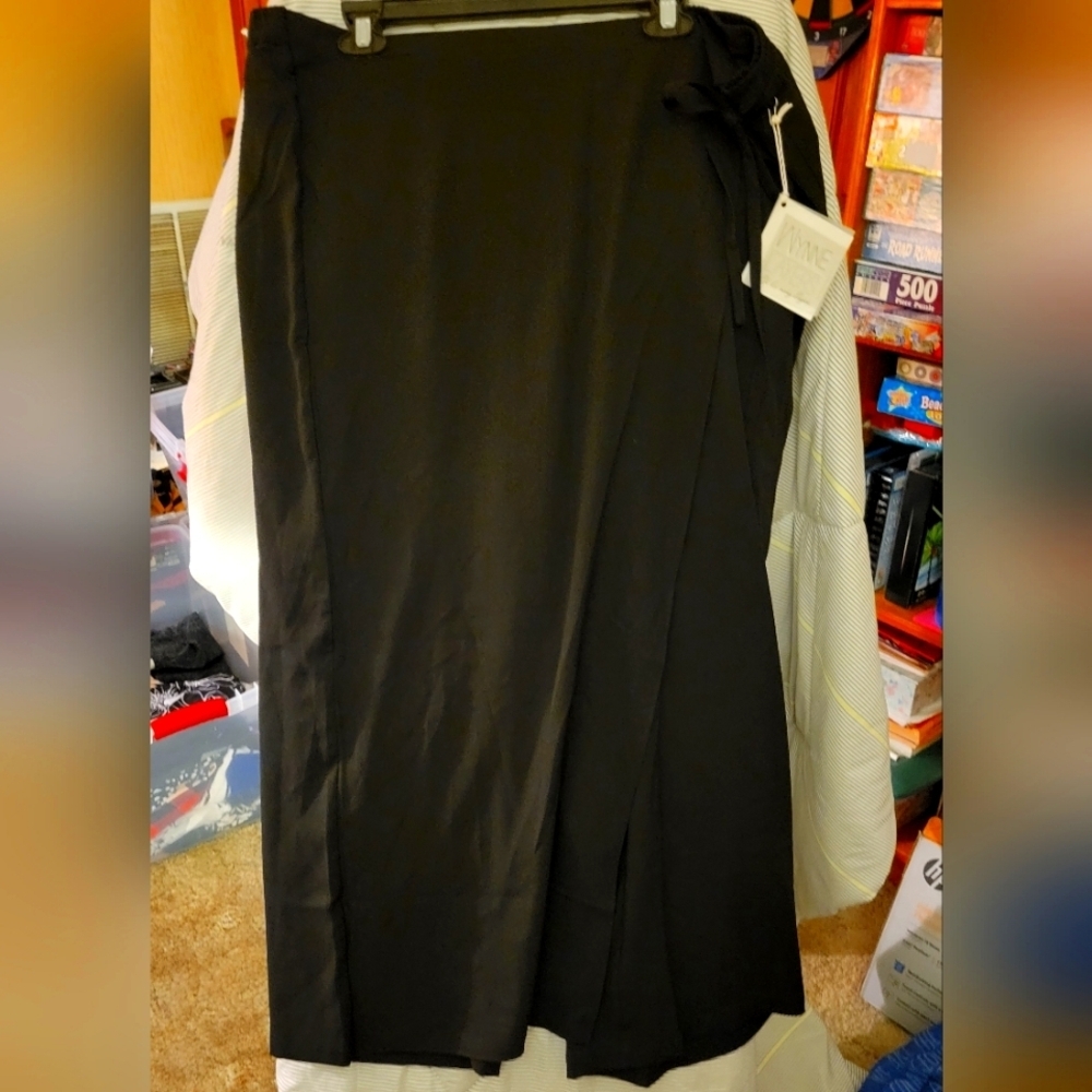 Wynne Layers Pants w Wrap Skirt Tie Front 2XL Black - Picture 1 of 6